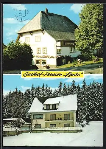 AK Eisenbach / Schwarzwald, Das Gasthaus Linde v. H. Bliestle im Sommer und Winter