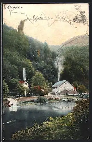 AK Stempfermühle, Ortsansicht am Fluss