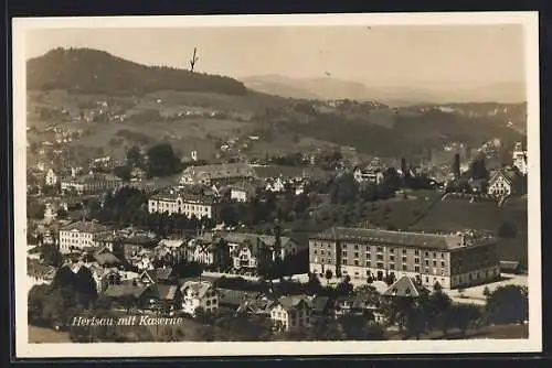 AK Herisau, Ortsansicht mit Kaserne