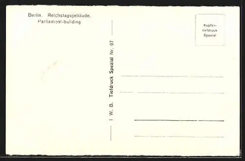 AK Berlin-Tiergarten, Reichstagsgebäude