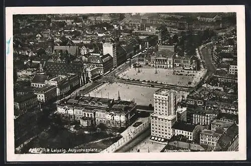 AK Leipzig, Augustusplatz vom Flugzeug aus