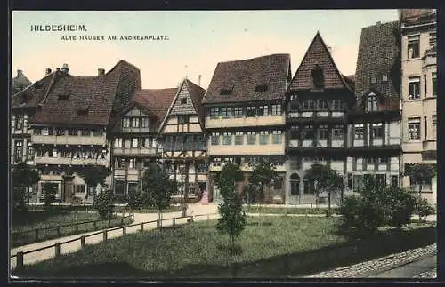 AK Hildesheim, alte Häuser am Andreasplatz