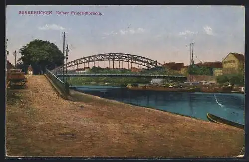 AK Saarbrücken, Blick auf die Kaiser Friedrichbrücke