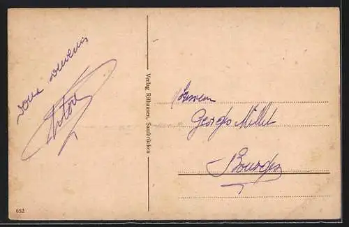 AK Saarbrücken, Blick auf die Kaiser Friedrichbrücke