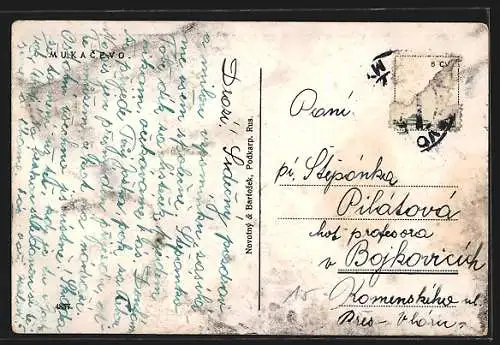 AK Mukacevo, Strassenpartie mit Kirche