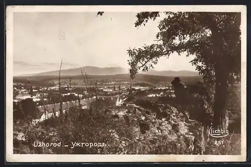 AK Uzhorod, Ortsansicht aus der Vogelschau