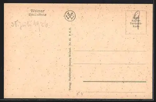 AK Weimar / Thüringen, Schillerhaus, Vorraum von Friedrich Schiller`s Wohnzimmern, Innenansicht