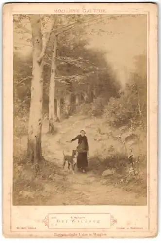 Fotografie Photographische Union, München, Gemälde: Der Waldweg, nach H. Salentin