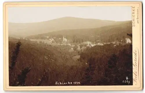 Fotografie Fritz Gerecke, Schierke, Ansicht Schierke, Blick vpm Berg nach dem Ort