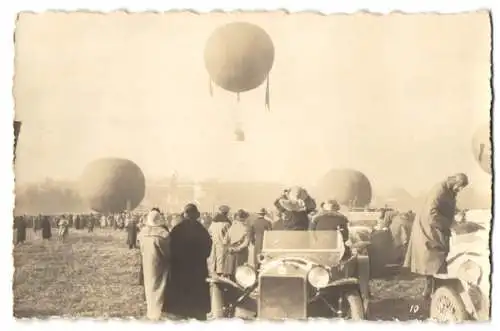 10 Fotografien Ansicht München, Ballon Tage auf der Theresienwiese 1921, Auto NSU, Motorrad