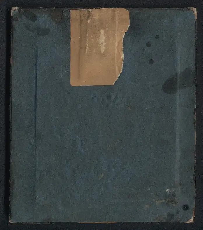 Fotografie Daguerreotypie junger Knabe leht auf seinem Arm, original Glas-Rahmen, ungeöffnet auf Viertelplatte 1