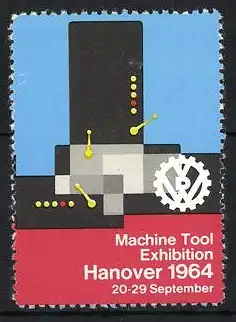 Reklamemarke Hannover, Machine Tool Exhibition 1964, Maschinenbau-Symbol