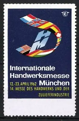 Reklamemarke München, Internationale Handwerksmesse 1962, Flaggenbanderole