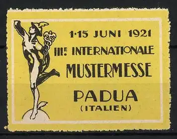 Reklamemarke Padua, III. Internationale Mustermesse, Merkur 1921