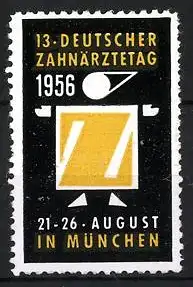Reklamemarke München, 13. Deutscher Zahnärztetag 1956, Zahn-Symbol
