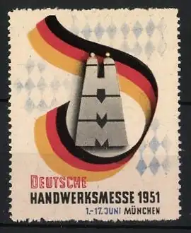 Reklamemarke München, Deutsche Handwerksmesse 1951, Zwillingstürme