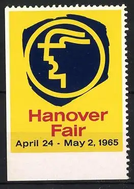 Reklamemarke Hannover, Hanover Fair 1965, stilisiertes Profilkopf-Symbol