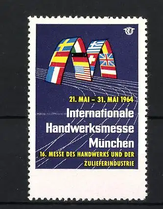 Reklamemarke München, Internationale Handwerksmesse 1964, Flaggen