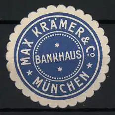 Reklamemarke München, Max Krämer & Co. Bankhaus, Blauer Kreis