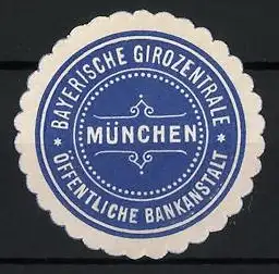 Reklamemarke München, Bayerische Girozentrale, Emblem mit Ornamenten