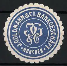 Reklamemarke München, J. Goldmann & Co. Bankgeschäft, Monogramm JG&Co