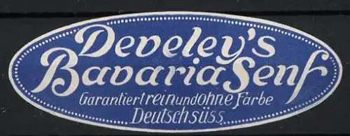 Reklamemarke Develey, Bavaria Senf, blaues Oval