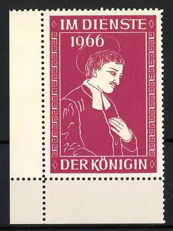 Reklamemarke Im Dienste der Königin, 1966, Porträt eines Mannes