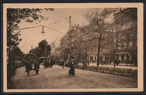 AK Berlin, Unter den Linden mit Geschäften