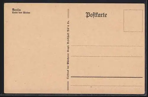 AK Berlin, Unter den Linden mit Geschäften