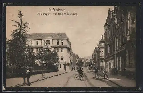 AK Mönchengladbach, Schillerplatz mit Humboldtstrasse