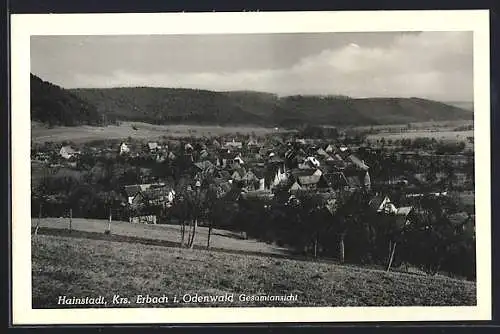 AK Hainstadt / Odenwald, Totale von der Bergwiese gesehen