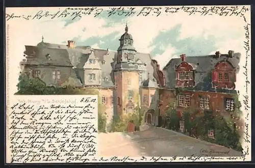 Künstler-AK Otto Hammel: Weilburg, Schlosshof