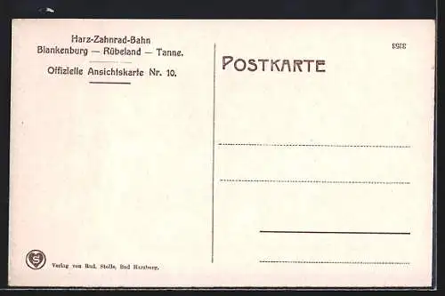 Künstler-AK Blankenburg / Harz, Zahnradbahn und Kaiserwarte