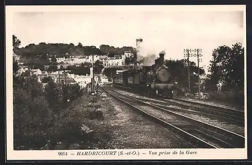 AK Hardricourt, Vue prise de la Gare mit französischer Eisenbahn