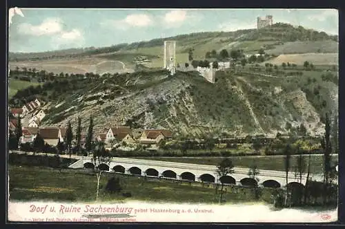 AK Sachsenburg / Thüringen, Dorf und Ruine