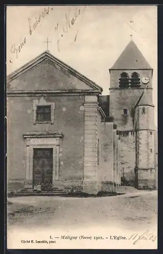 AK Maligny, rue et l'Eglise