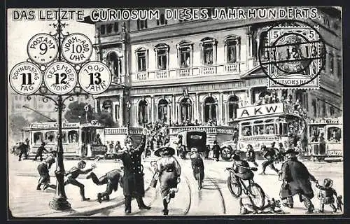 AK 11.12.1913, Chaos auf der Strasse