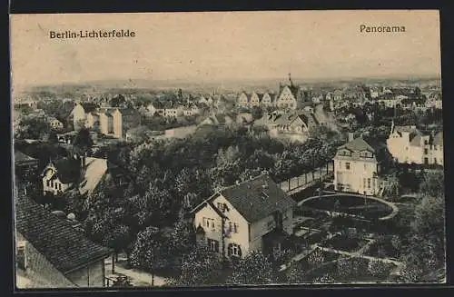 AK Berlin-Lichterfelde, Ortsansicht mit Villen und Parkanlage aus der Vogelschau