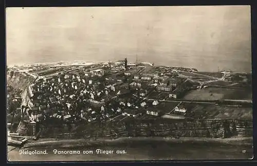 AK Helgoland, Panorama vom Flieger aus