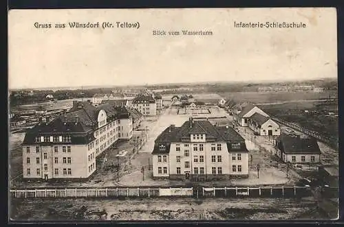 AK Wünsdorf /Teltow, Blick vom Wasserturm auf die Infanterie-Schiessschule