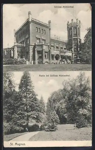 AK St. Magnus, Schloss Mühlenthal, Partie bei Schloss Mühlenthal