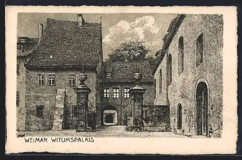 Künstler-AK Weimar / Thüringen, Das Witumspalais