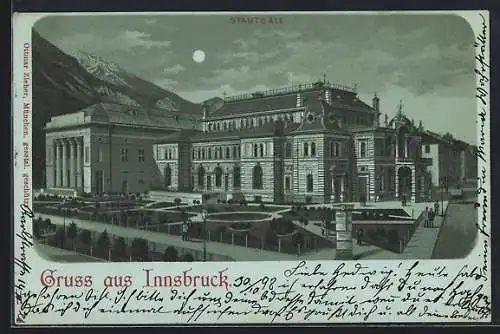 Mondschein-Lithographie Innsbruck, Stadtsäle und Litfasssäule