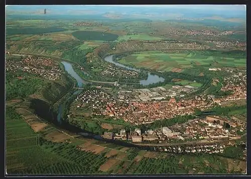 AK Besigheim /Neckar, Ort und Umgebung vom Flugzeug aus