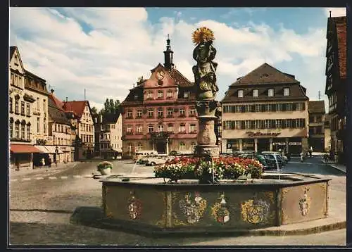 AK Schwäbisch Gmünd, Marktplatz mit Geschäften