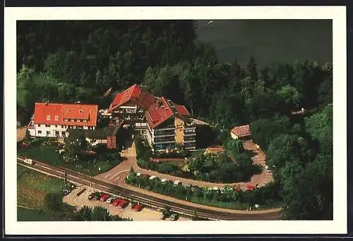 AK Kaisersbach-Ebni, Hotel Schassbergers Hirsch Ebnisee vom Flugzeug aus