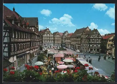 AK Schorndorf /Württ., Blick vom Rathaus auf den Marktplatz