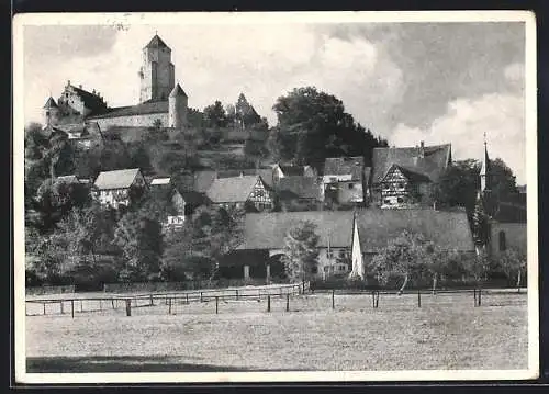 AK Niederalfingen, Ortsansicht mit Burg