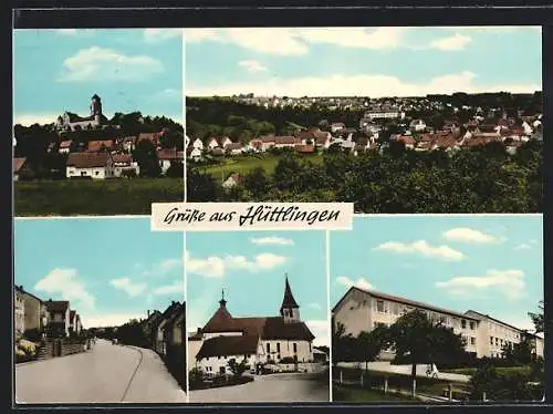 AK Hüttlingen / Württ., Panorama, Strassenpartie & Kirchblick