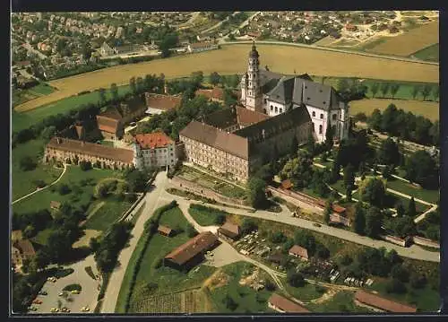 AK Neresheim, Die Abtei vom Flugzeug aus